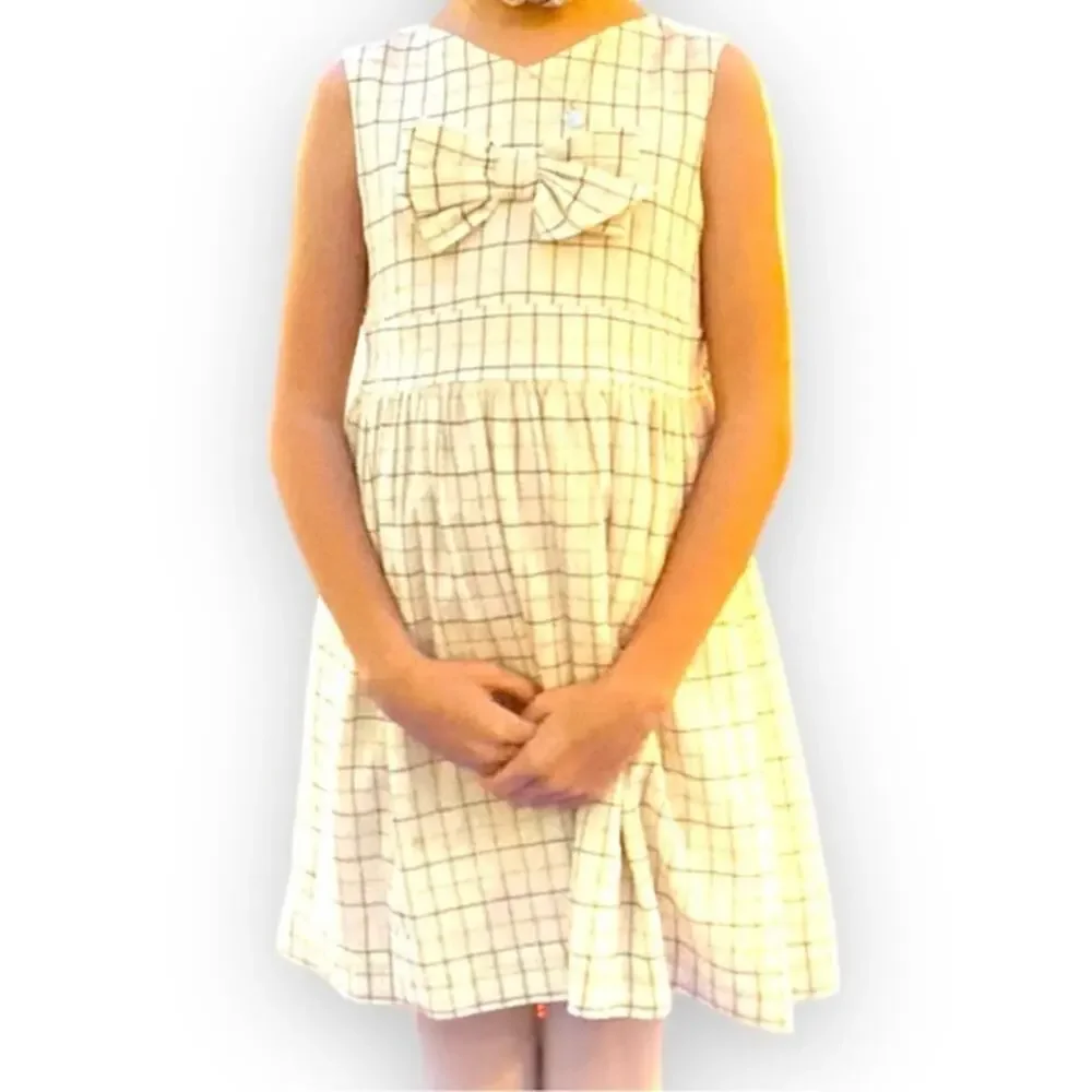 Mayoral of Spain Fancy Metallic Plaid Party Dress EUC Holliday Christmas